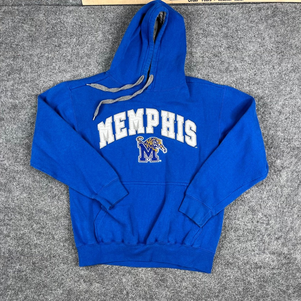 E5 Hoodie Mens Size S Blue Memphis Tigers Collegiate Athletic Graphic Pullover